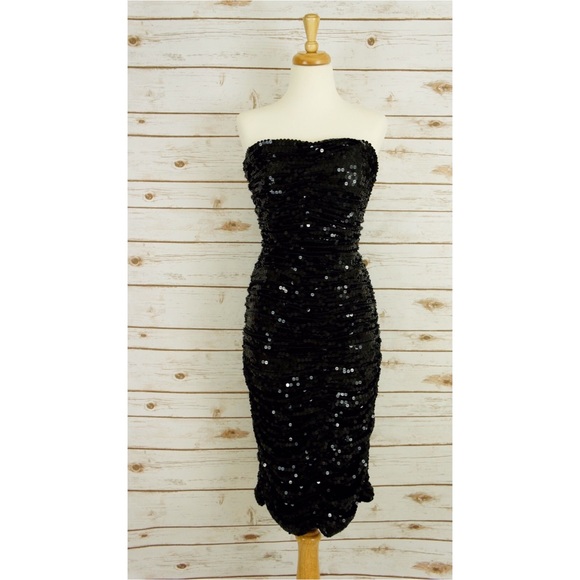 Boutique Dresses & Skirts - Black Strapless Sequin Dress
